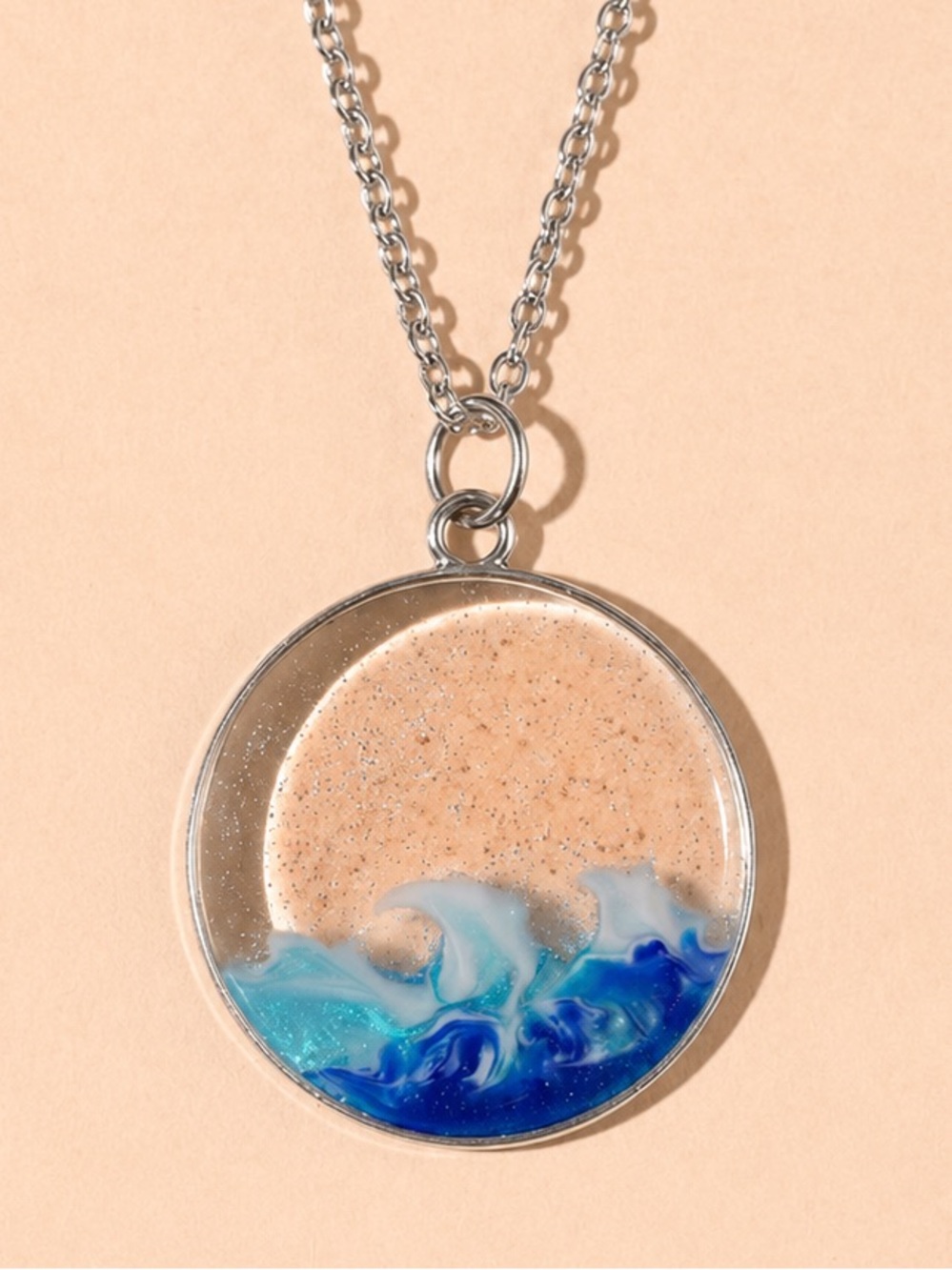“Dance with the Waves, Move with the Sea” Oceanscape Tidal Water Island Necklace - Picture 3 of 10